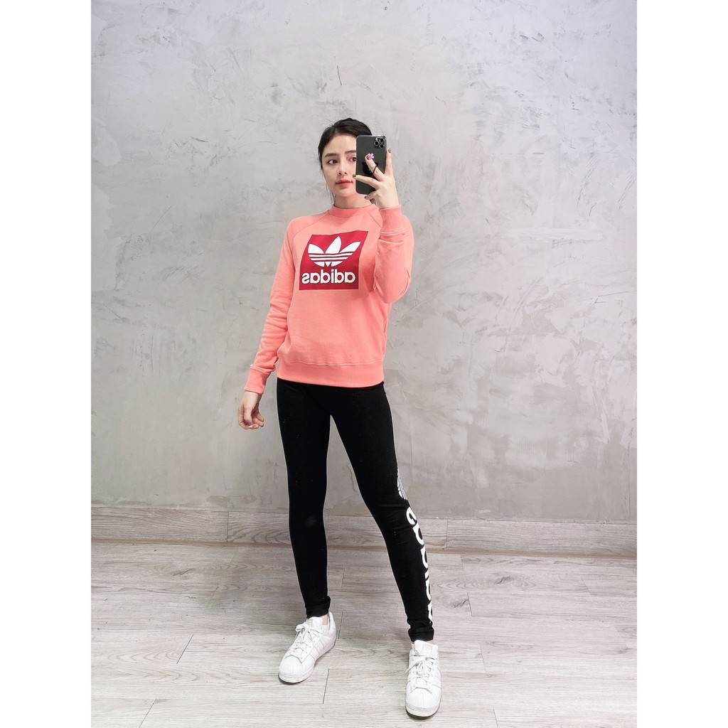 (HÀNG XUẤT XỊN) Áo das đỏ tay dài 1781 Trefoil Crew Sweatshirt Trace Orange Made in Cambodia full tag code  SIZE S M L