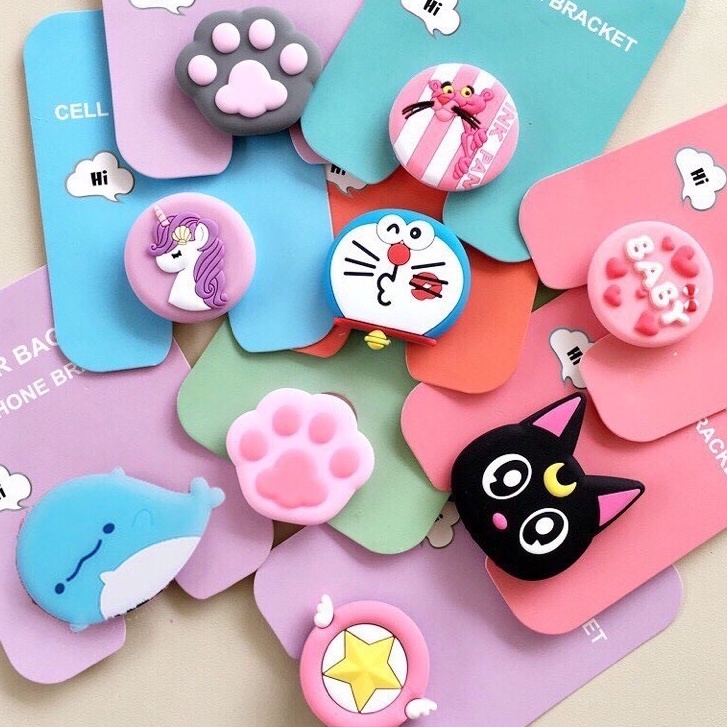 Giá đỡ điện thoại hình thú, iring pop, kẹp điện thoại, ipad xe máy, oto nhỏ gọn dễ dàng mang đi mọi nơi