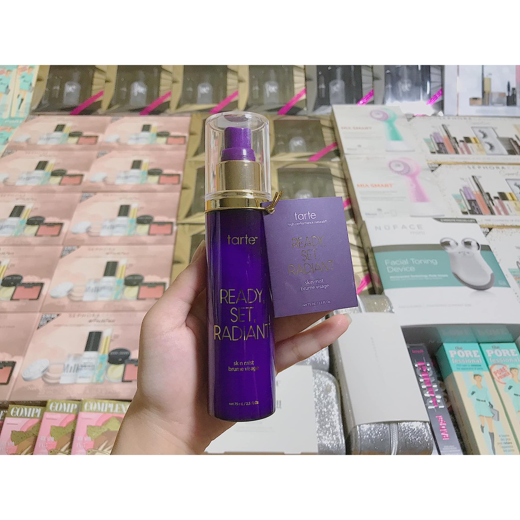 XỊT DƯỠNG ẨM - GIỮ LỚP TRANG ĐIỂM TARTE READY SET RADIANT SKIN MIST 75ML NHẬP KHẨU CHÍNH HÃNG - 4551