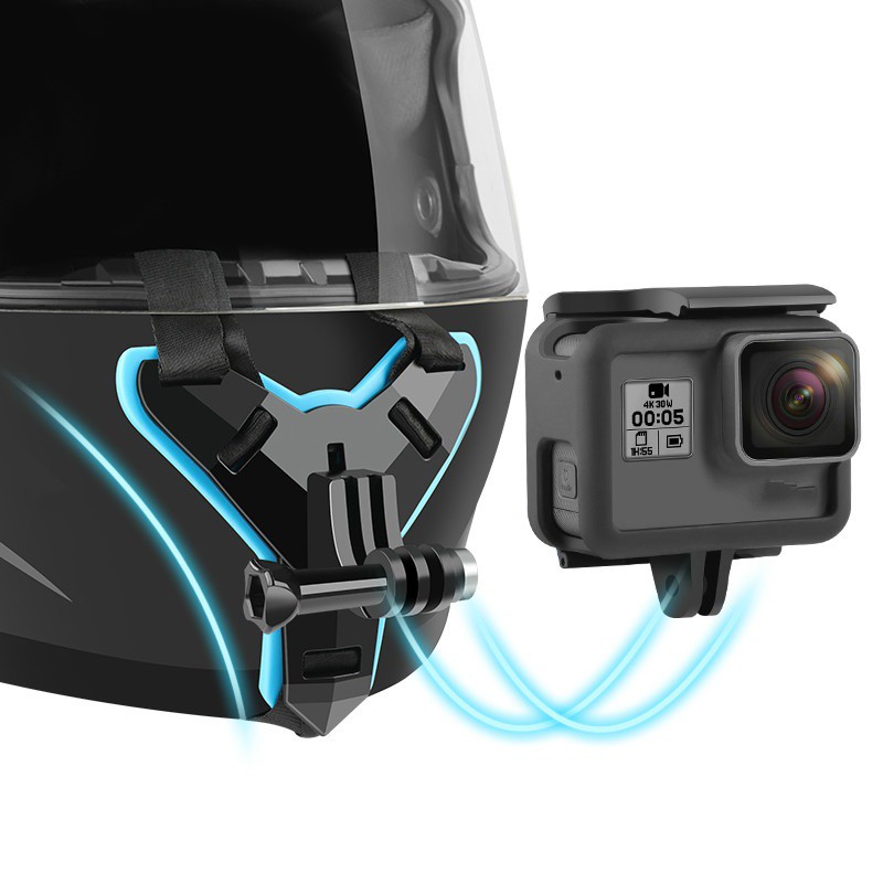 Gắn Gopro vào cằm mũ xe máy