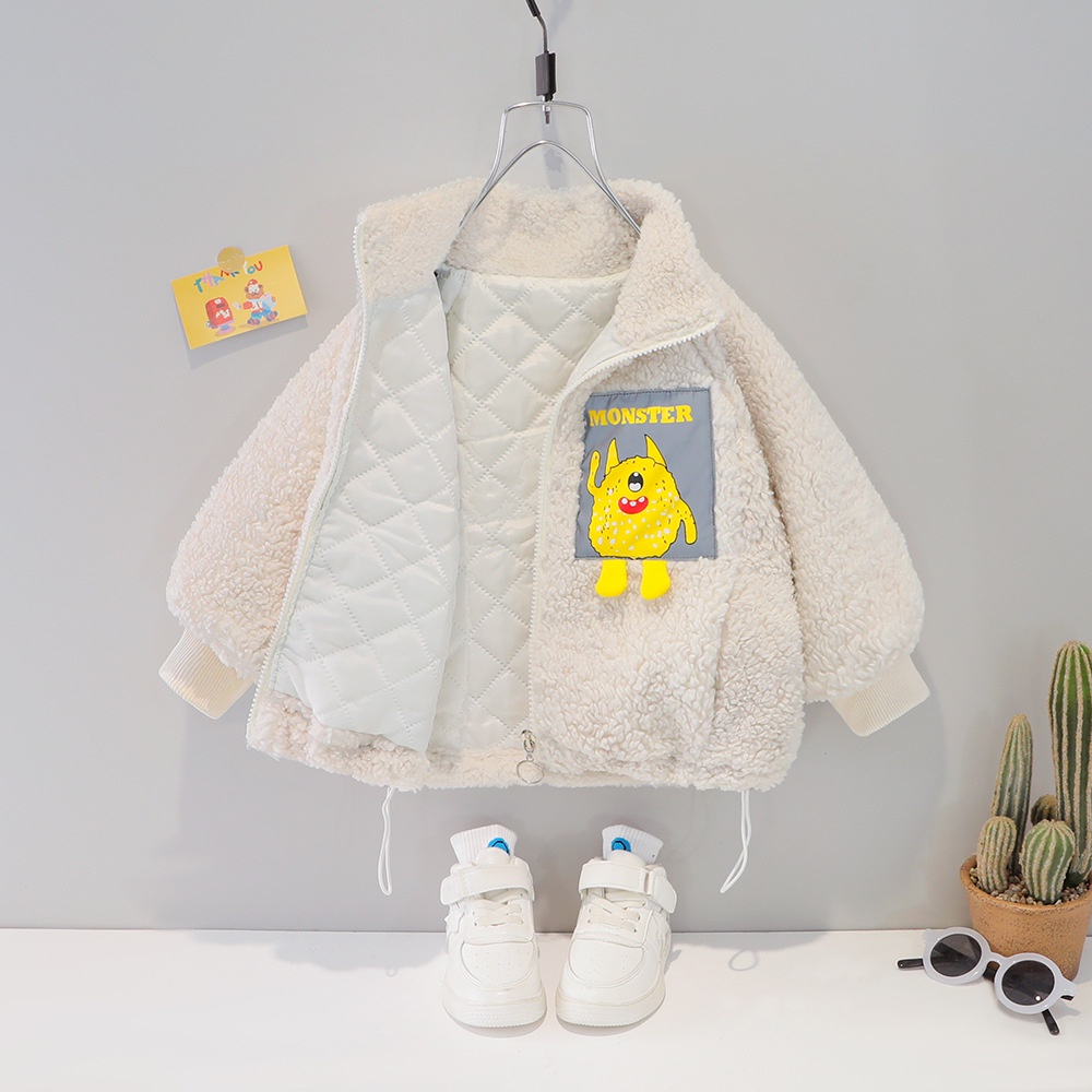 XẢ LẺ SIZE- Áo khoác lông cừu trần bông dày ấm cho bé trai và bé gái 6 tháng - 3 tuổi