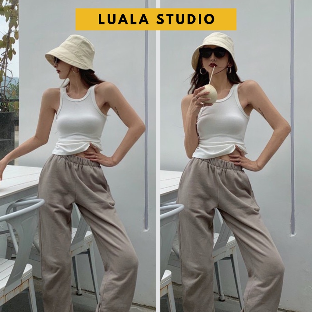 Áo ba lỗ nữ body Luala kiểu ôm cổ tròn chất thun gân co giãn phong cách ulzzang Hàn Quốc nhiều màu có size
