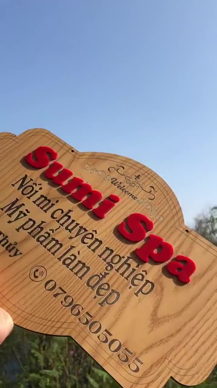 [BẢNG HIỆU GỖ LIVESTREAM] - Bảng hiệu gỗ thiết kế và in thông tin shop - Kích thước 35x55cm | BigBuy360 - bigbuy360.vn