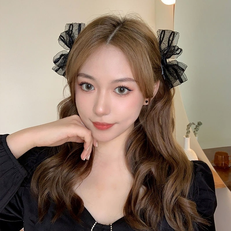 Kẹp Tóc Hình Bướm Ren Màu Đen Thời Trang Cho Nữ