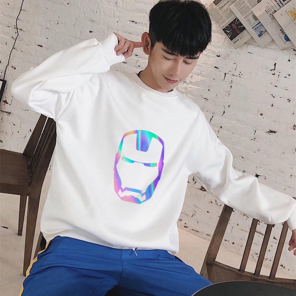 Áo Sweater Iron Man Phản Quang, Aó Nỉ Dài Tay Nam Nữ Cá Tính - AS23