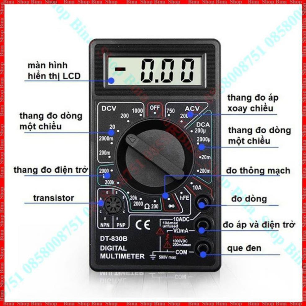 🏅🏅 Đồng Hồ Vạn Năng Bỏ Túi DT-830-B Đã Có Pin 9V