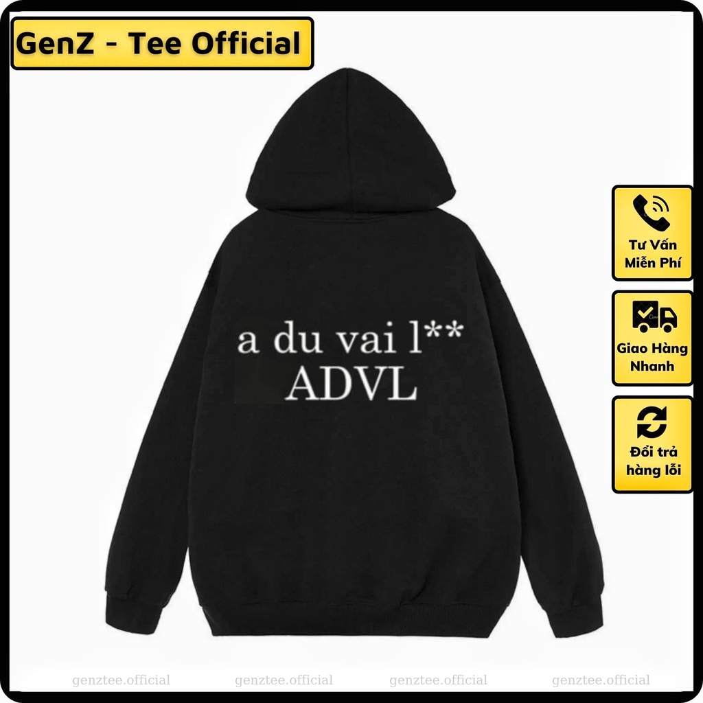 Áo hoodie nỉ Á Dù Vãi Lon vải nỉ bông dày dặn phong cách trẻ trung, nam nữ mặc form cực đẹp