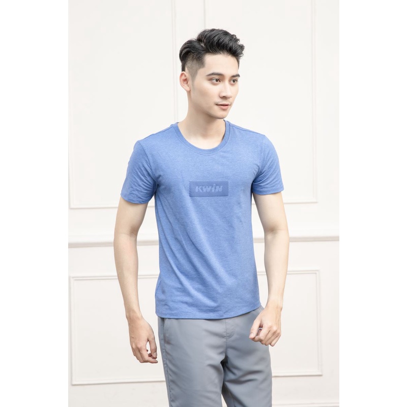 Áo thun nam tay ngắn cổ tròn KWIN họa tiết trẻ trung -KTS005S1
