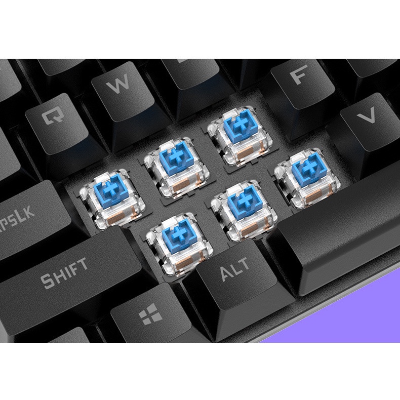 Bàn phím cơ gaming blue switch NTC K80 loại 87 keys - hỗ trợ hơn 20 chế độ led (3 màu tuỳ chọn)