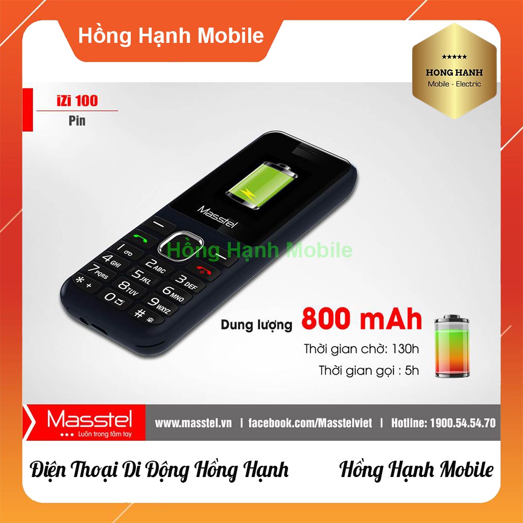 Điện Thoại Masstel iZi 100 - Hàng Chính Hãng - Hồng Hạnh Mobile