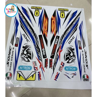 [SHIN DECAL] Tem xe sonic 150 RS trắng xanh