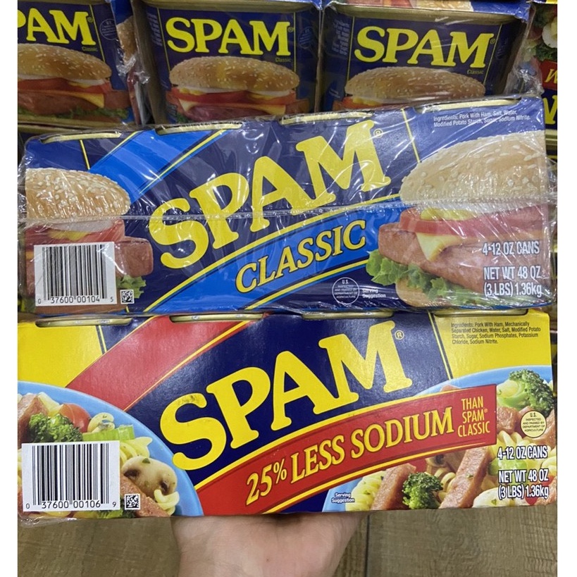 Thịt Hộp Spam 25% Less Sodium Mỹ 340g