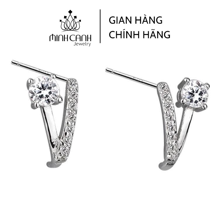 Bông Tai Bạc Nhánh Đính Đá Cá Tính - Minh Canh Jewelry