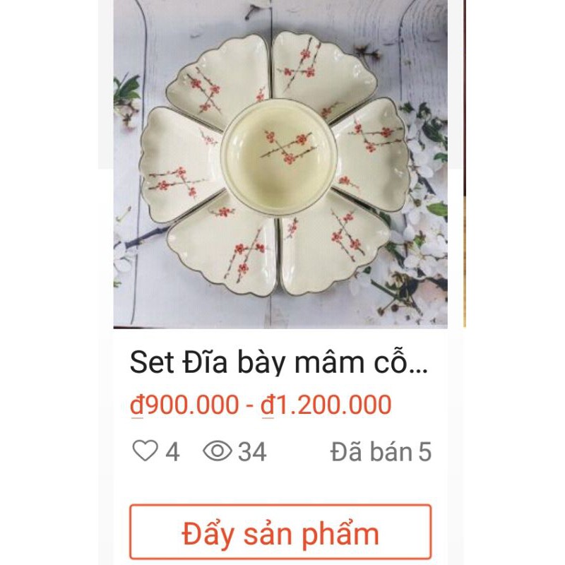 [ĐÃ BÁN 5] Set Đĩa bày mâm cỗ Hoa Mặt Trời  (hàng đẹp loại 1)...