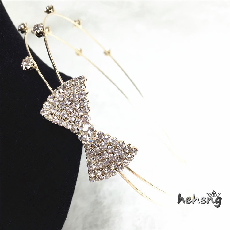 Cài Tóc Nơ Đính Đá Phong Cách Hàn Quốc Cho Cô Dâu