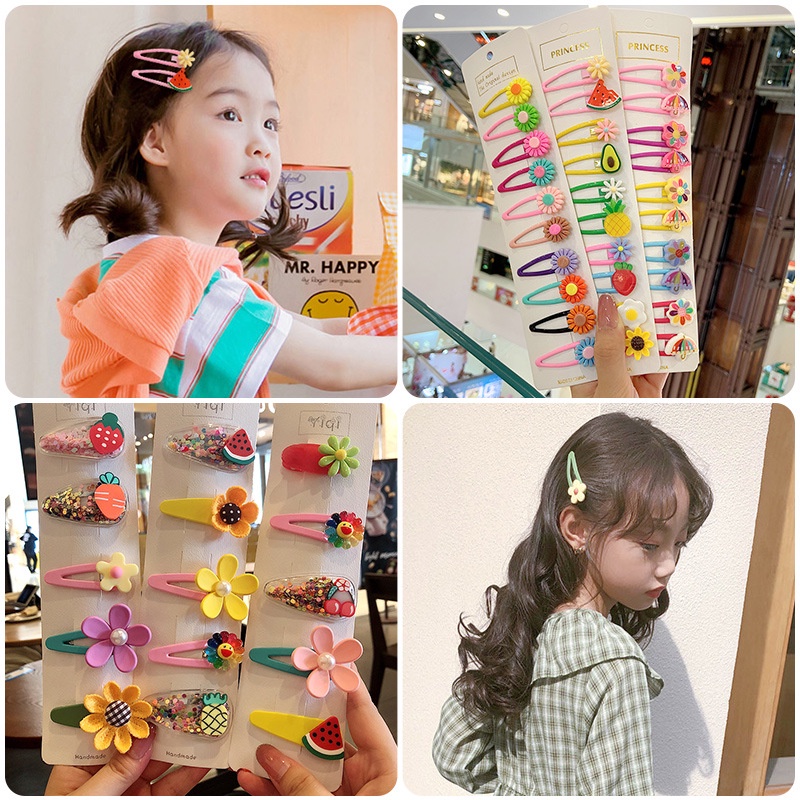 Set 10 Kẹp Tóc Hình Trái Cây Dễ Thương Cho Bé Gái