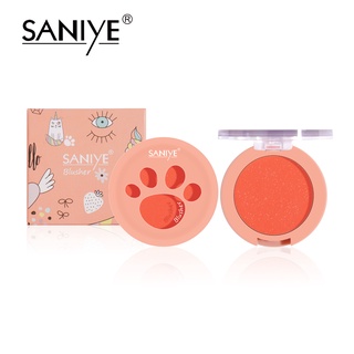 Phấn má hồng SANIYE E0160 6 màu tùy chọn thiết kế hộp họa tiết bàn chân mèo 5g