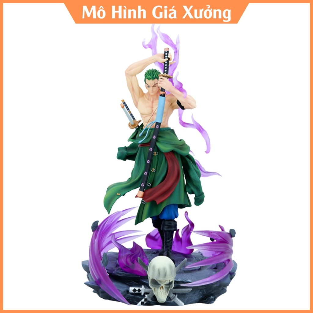 Mô hình One Piece Zoro rút kiếm trạng thái chuẩn bị chiến đấu siêu ngầu . Cao 41cm , nặng 2kg . Figure One Piece