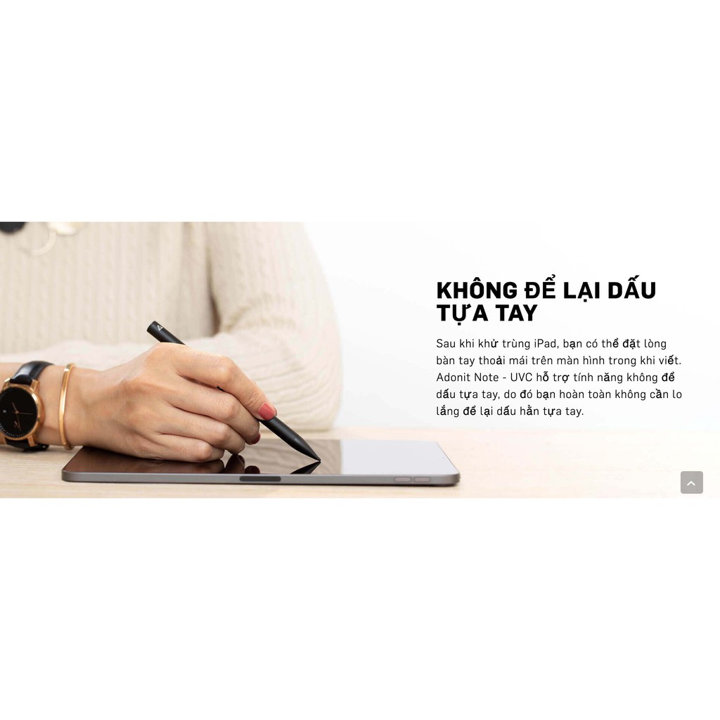 Bút cảm ứng Ipad Adonit Note UVC chống tì tay