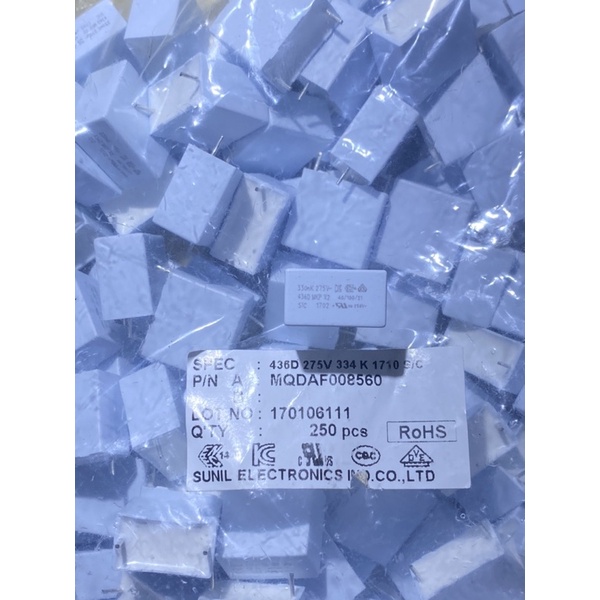 Tụ 0.33uF 330nF 275V 334K 275V X2 15mm chính hãng