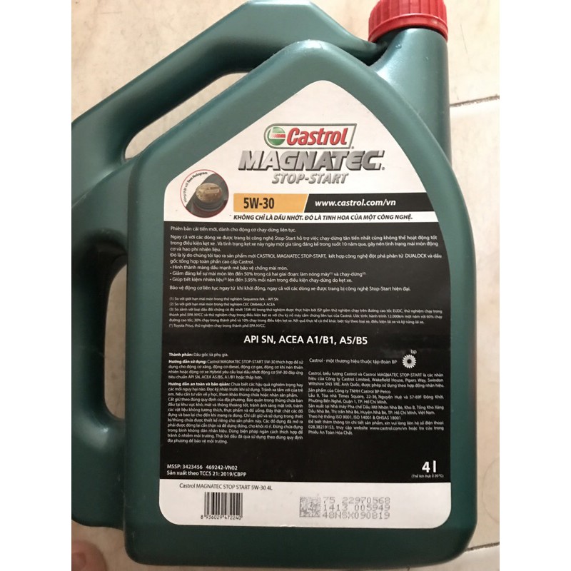 Nhớt Castrol Magnatec Stop Start 5W-30 thùng 4l