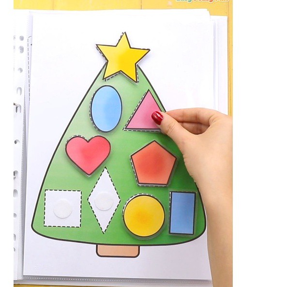 Bộ học liệu bóc dán Montessori Giáng sinh Christmas cho bé - Đồ chơi giáo dục sớm Montessori J32