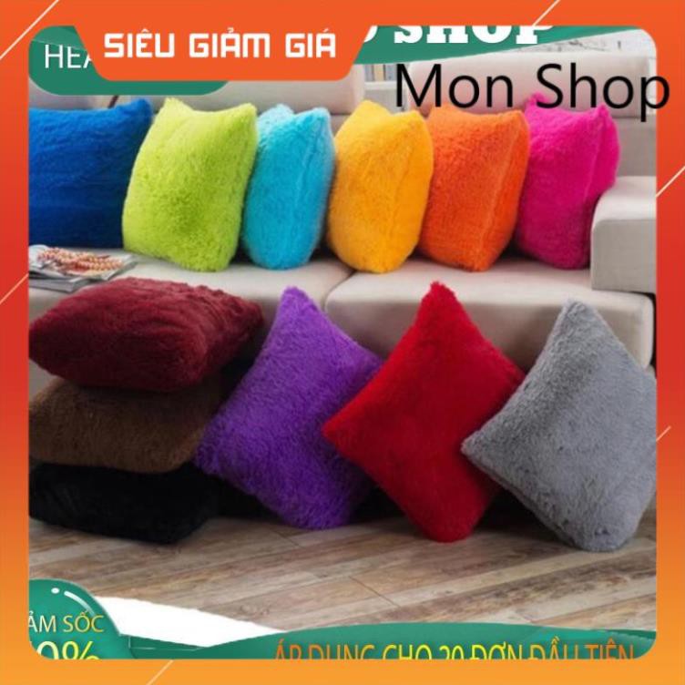 Vỏ gối tựa lưng Sofa, vỏ gối tựa lưng vuông 43*43cm lông mềm có dây kéo trang trí ghế sofa xinh xắn VG1 MON SHOP