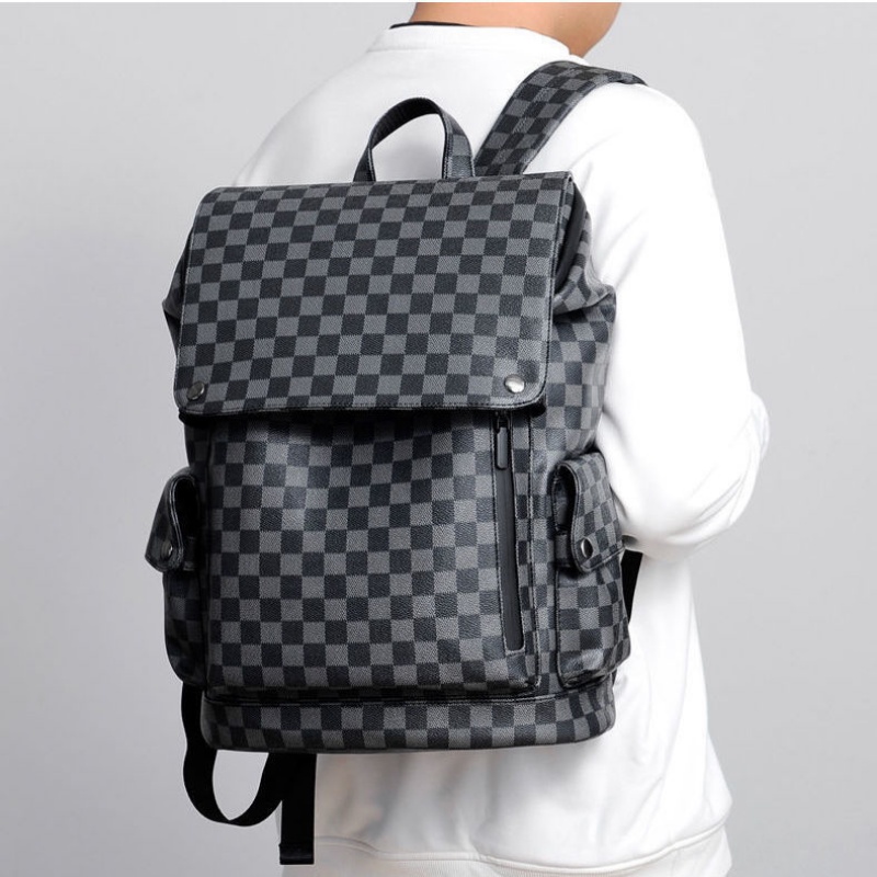 Balo da thời trang nam nữ balo lv da PU cao cấp chống thấm nước cặp đi học ulzzang balo đựng laptop 15.6 inh - ZINLY