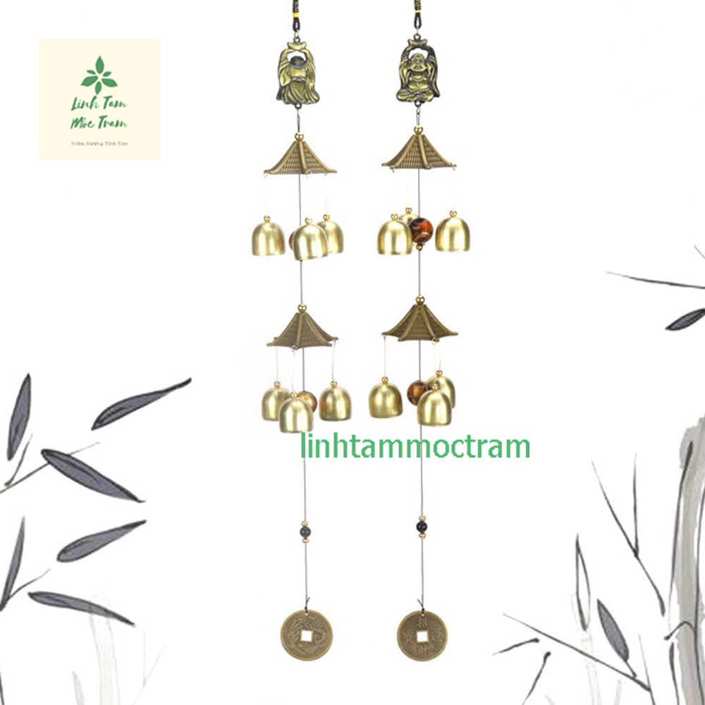 Chuông gió phong thủy 2 tầng trang trí nhà cửa, chuông phong thủy chọn mẫu