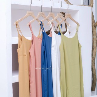 Váy lụa hai dây dáng xuông