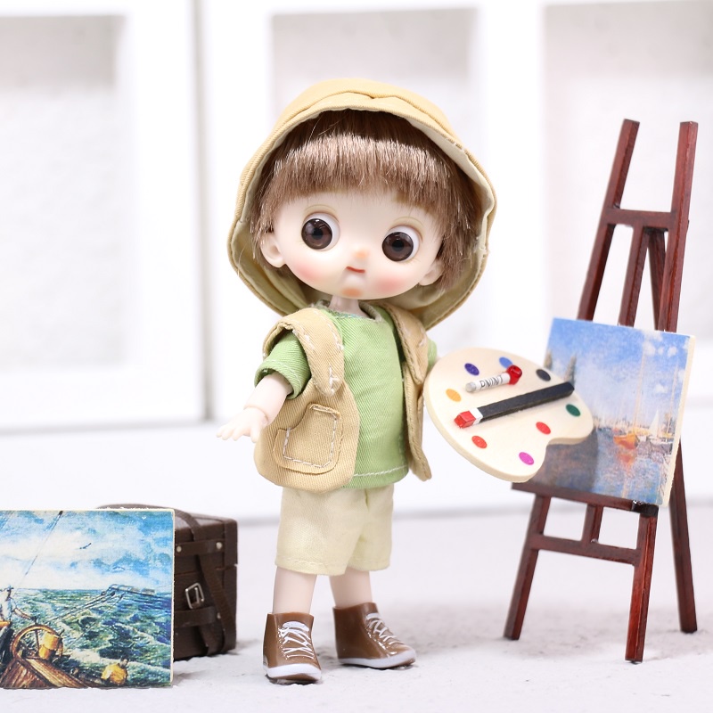 Búp Bê Bé Trai Kiểu Nhật Dễ Thương 14cm Tỉ Lệ 1/12 OB11