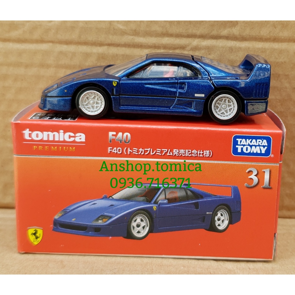 Mô hình xe Premium  F e r r a r i  F40  màu xanh tomica Nhật Bản No31