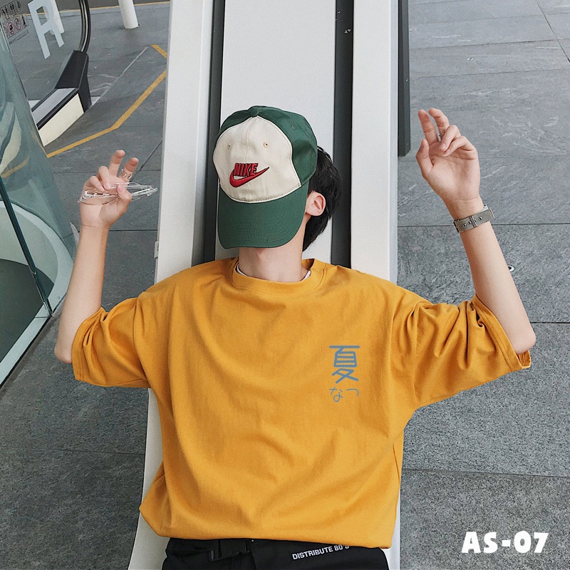 Áo Thun Nam Nữ Tay Lỡ Unisex Oversize Form Rộng Basic Tee Hình Màu Vàng Hình Chữ Độc Lạ