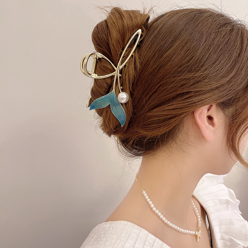 Kẹp Tóc Đuôi Cá Đính Ngọc Trai Sang Trọng Cho Nữ