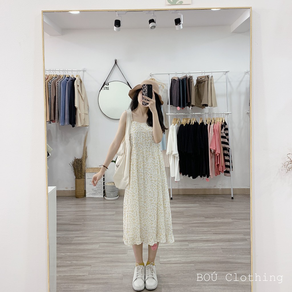 Đầm hoa 2 dây xếp ly cho Nữ | BigBuy360 - bigbuy360.vn