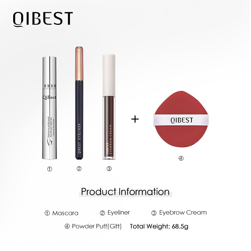 Set Mỹ Phẩm Trang Điểm Mắt QIBEST 68.5g Gồm Kẻ Mắt+Kẻ Mày Dạng Lỏng+Mascara Trang Điểm Tiện Dụng | BigBuy360 - bigbuy360.vn