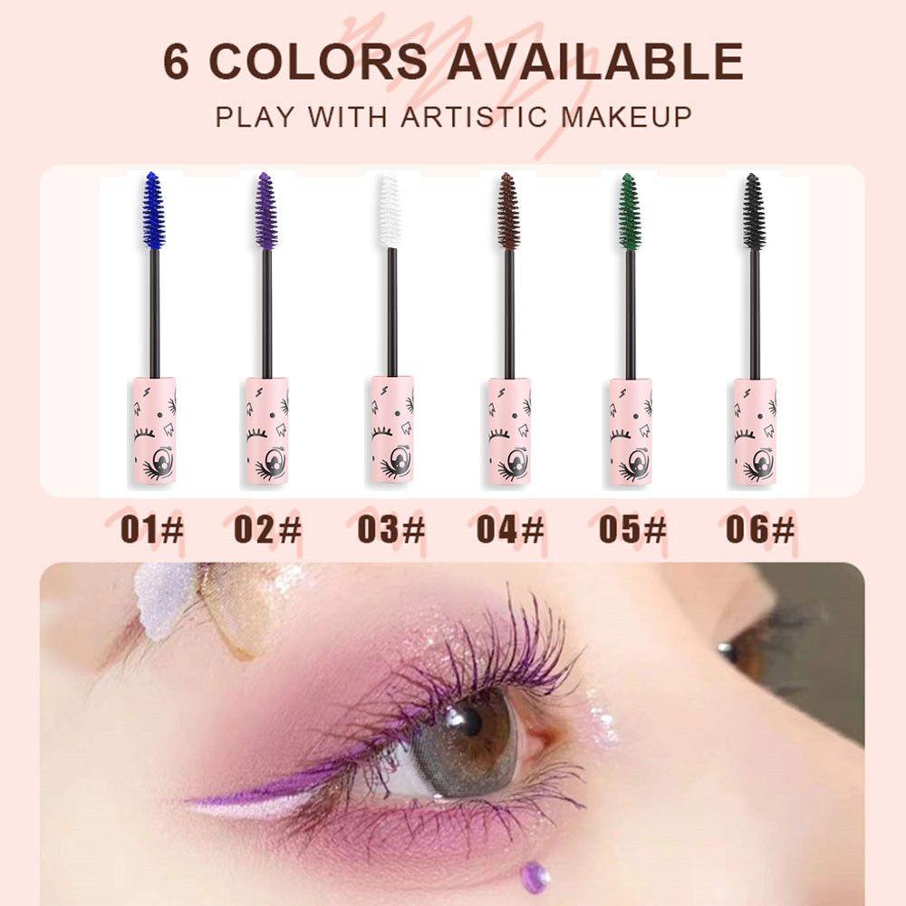 Mascara Trang Điểm Lông Mi 6 Màu Sắc Chống Nước Nhanh Khô