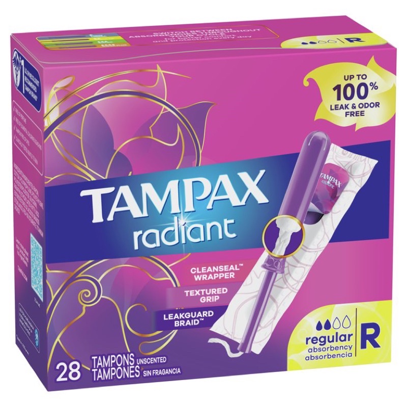 Băng vệ sinh dạng ống Tampax Radiant Radiant Tampons Regular