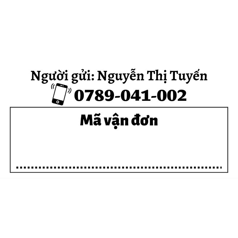 100 Tem ghi mã vận đơn in sẵn thông tin shop kích thước 10x5cm