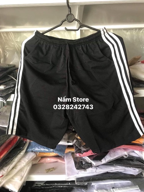 Quần short ống rộng Unisex nam - nữ cạp cao lưng thun viền sọc