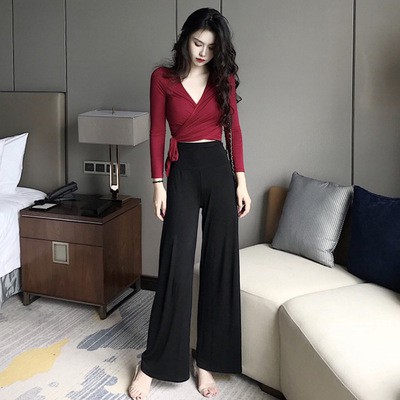 NRVP Áo thun cổ V dáng ôm kiểu dây buộc thời trang gợi cảm nữ tính