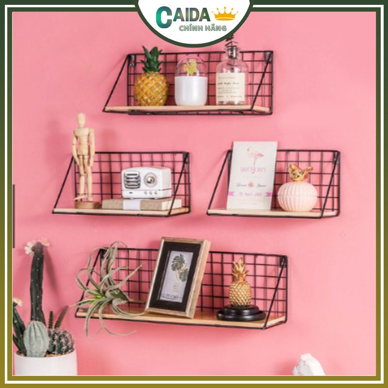 Kệ Trang trí decor phòng Kệ Treo Tường Đáy Gỗ Hiện Đại Trang Trí Nhà Cửa