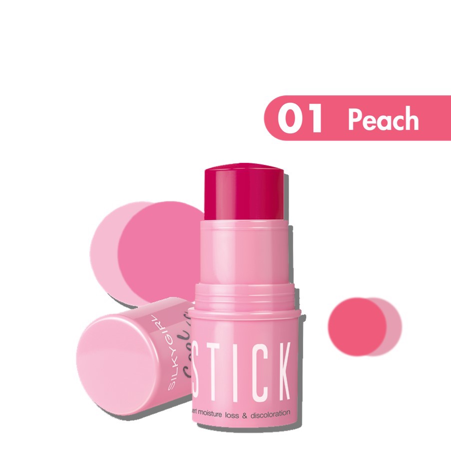 Má Hồng Dạng Thỏi Silkygirl Cool Chic Blush Stick 4g .#01 Peach, #02 Pink