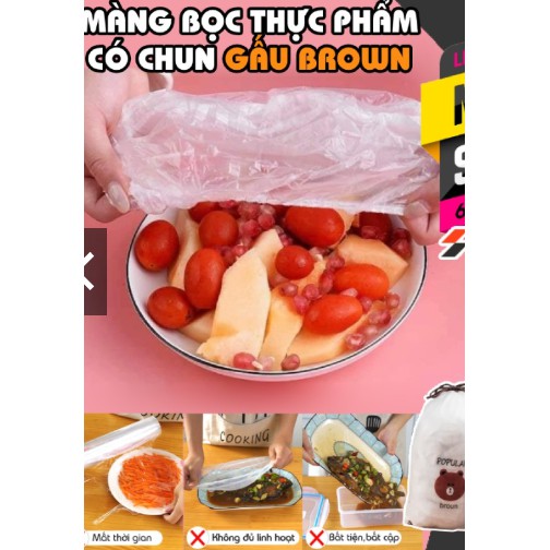 [ MỚI ] Set 100 àng bọc thực phẩm PE co có chun bọc đồ ăn co giãn tái sử dụng khắc phục nhược điểm của các màng bọc khác