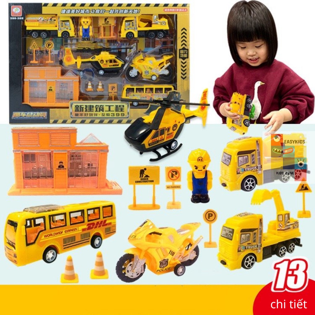 Đồ chơi xe, mô hình xe Quân sự Vận chuyển Cảnh sát Máy bay Giao thông EASYKIDS