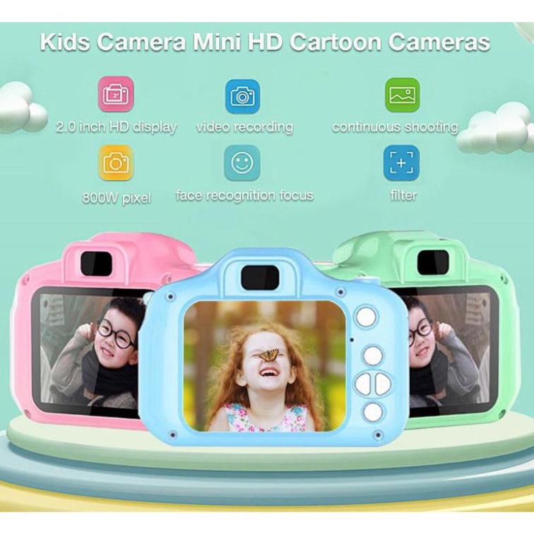 Máy ảnh kỹ thuật số mini 2.0 inch 1080P có 3 màu cho bé - HÀNG MỚI VỀ | BigBuy360 - bigbuy360.vn