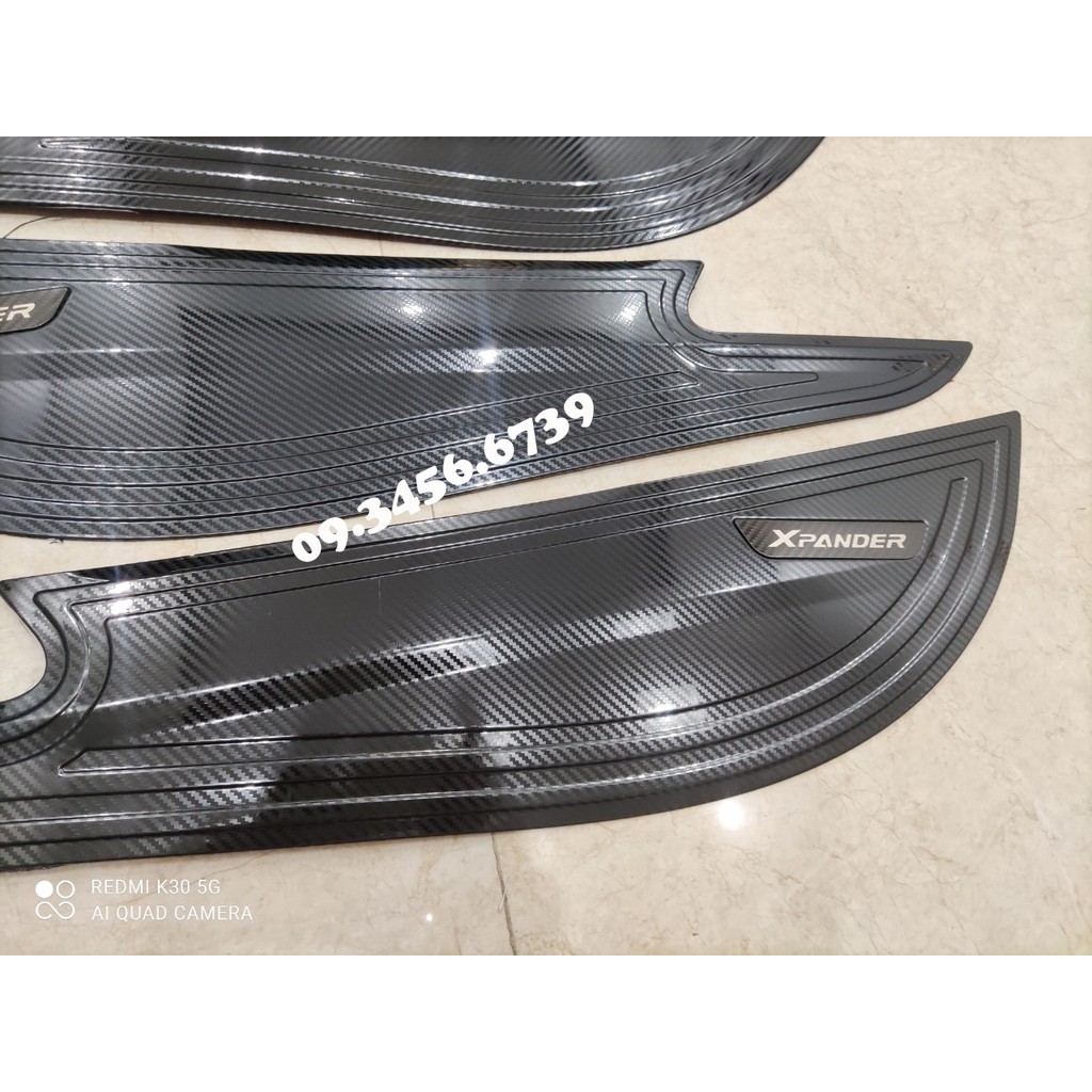 Bộ 4 ốp tapli cửa xe Mitsu Xpander 2018-2019 2020 2021 + Tặng kèm keo dính