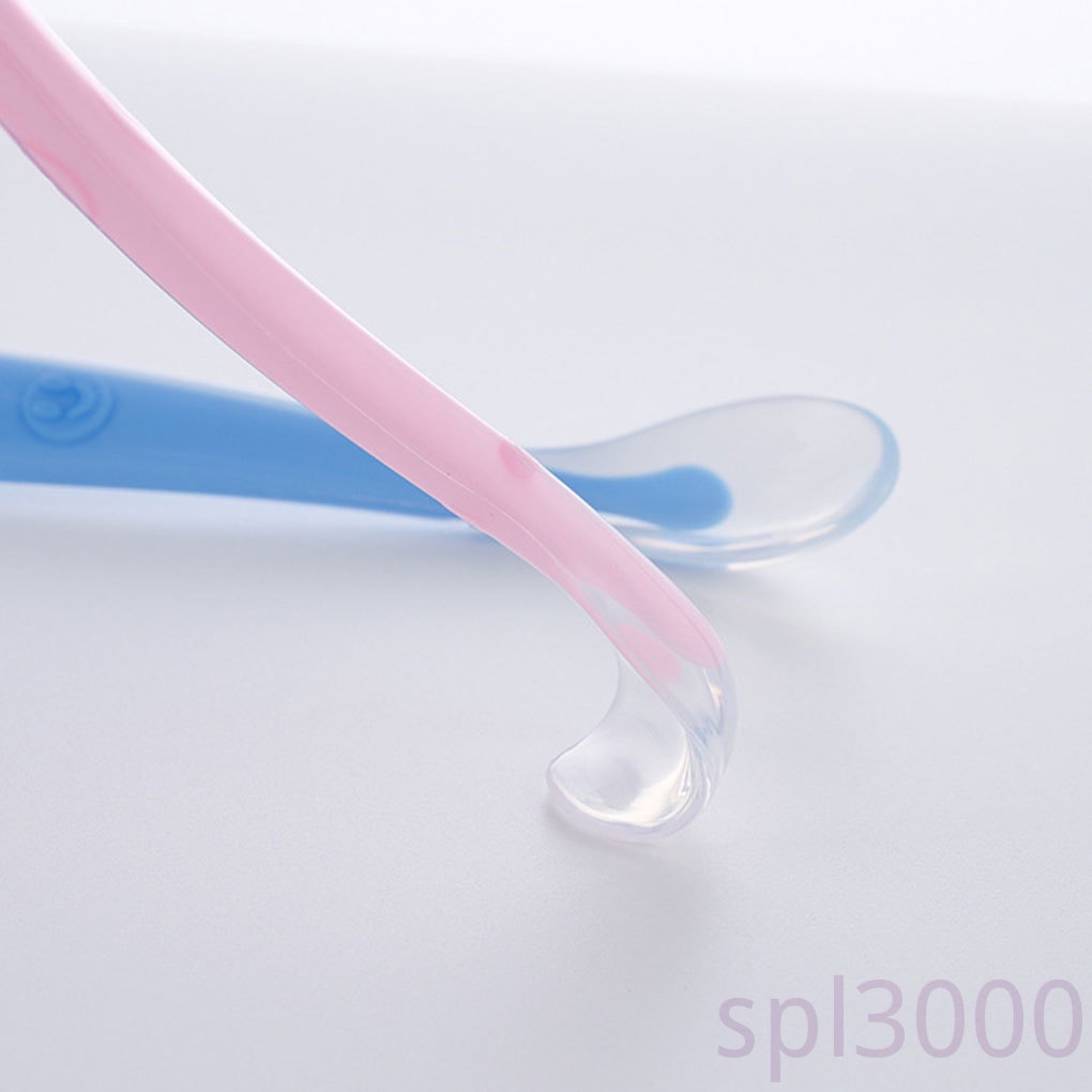 Muỗng Ăn Dặm Bằng Silicon Mềm Cảm Biến Nhiệt Màu Kẹo Cho Bé
