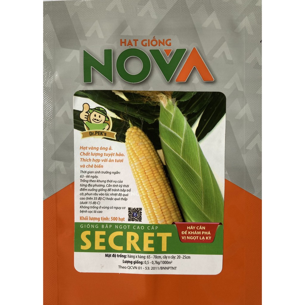 Hạt giống bắp ngọt cao cấp Secret_50 hạt (công ty NOVA)