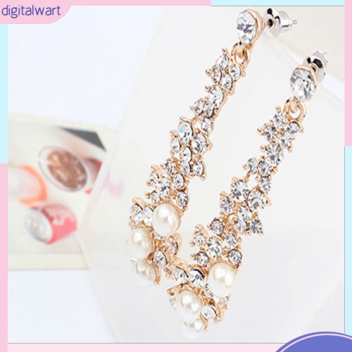 Khuyên Tai Dài Đính Đá Và Ngọc Trai Thời Trang Thanh Lịch Dành Cho Nữ